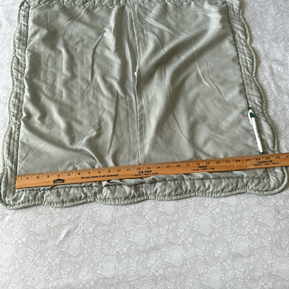 2 Extra Large Quilted Square Pillow Sham Cotton Sage Green home essentials pair - Picture 11 of 15